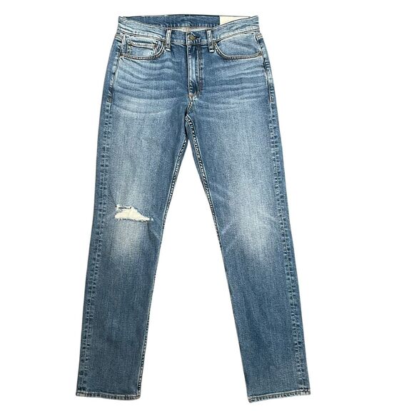 Rag & Bone Malibu With Holes  Fit 2 Slim Mens Jeans Sz 31x32 Blue Distressed - Picture 1 of 15